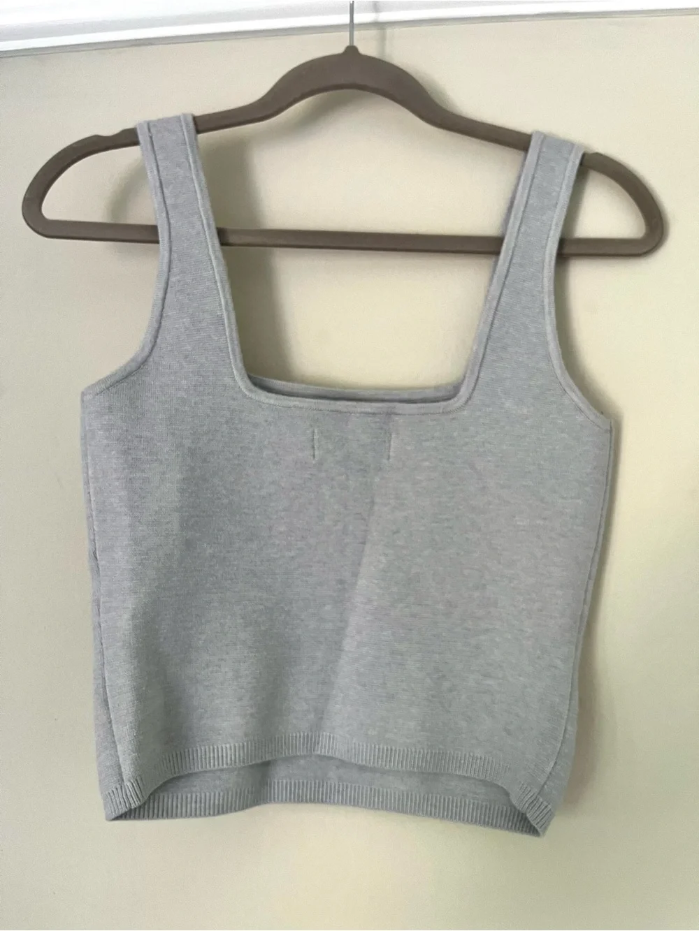 A&F Soft Collection Square Neck Knit Cropped Tank Top